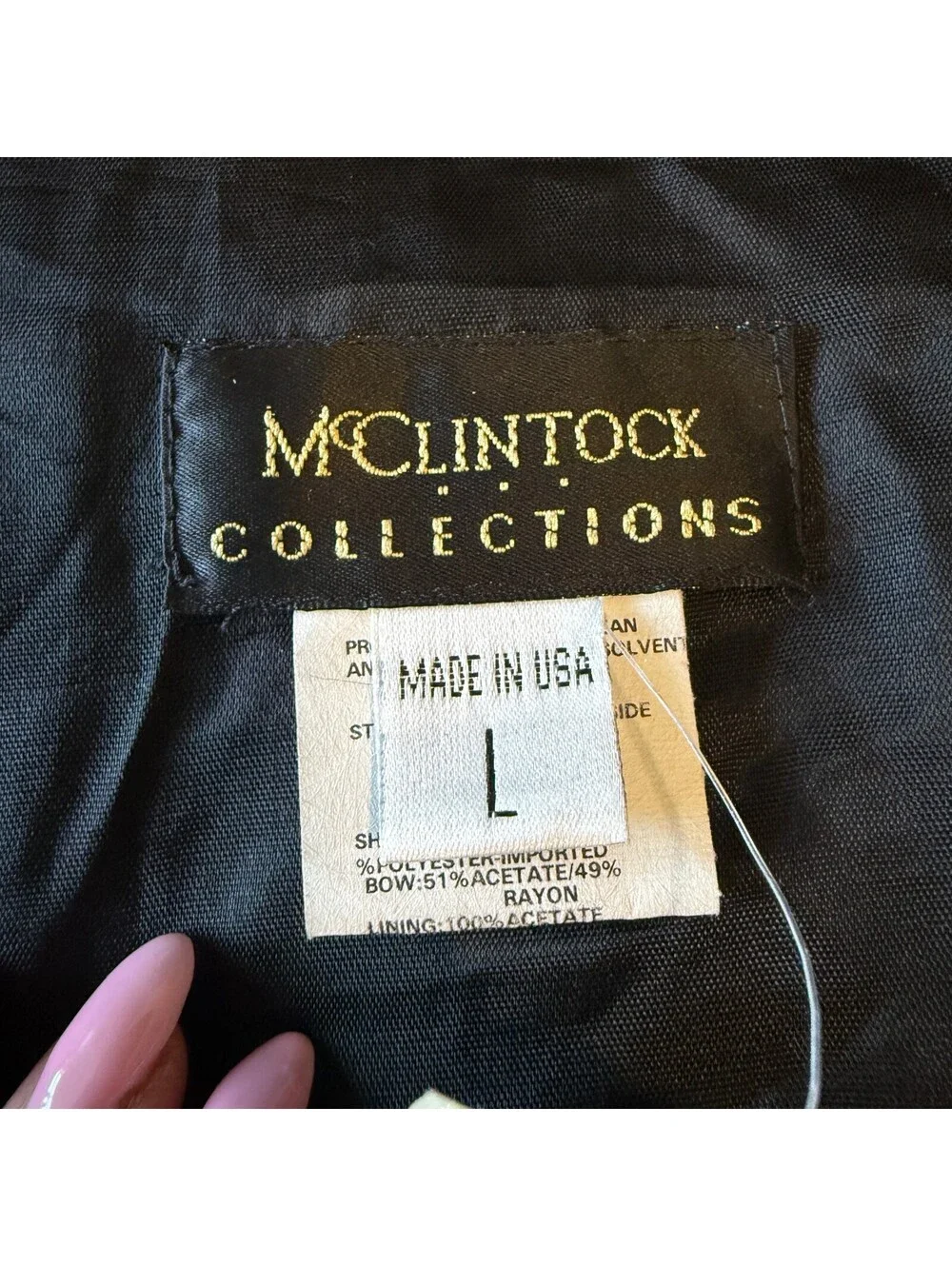 NWT Vintage McClintock Collections Faux Fur Stole Satin Bow Capelet Layering